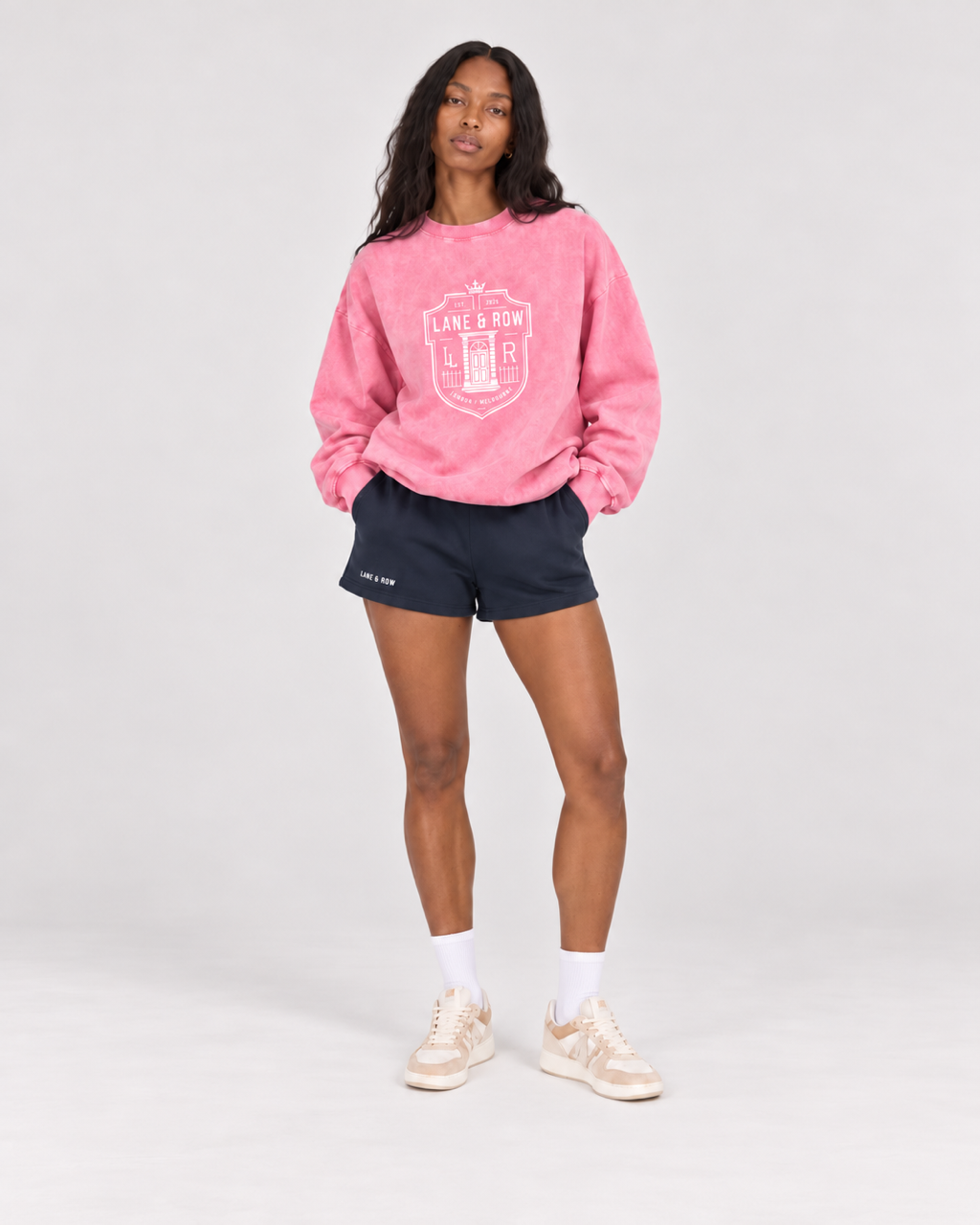 Crest Oversized Vintage Wash Sweatshirt Rose
