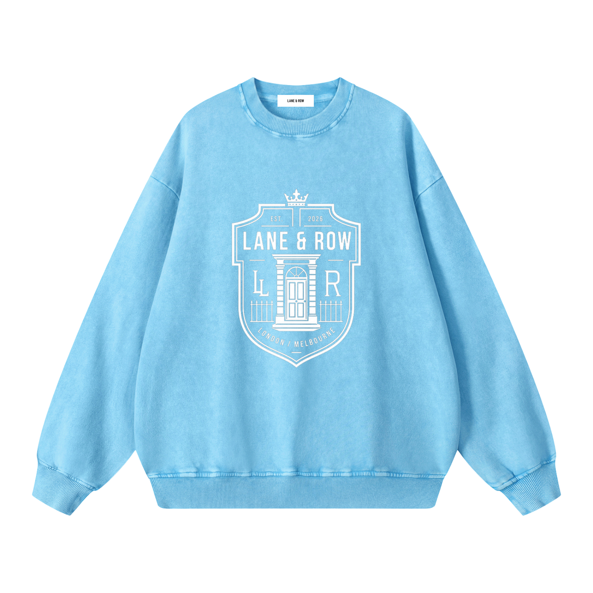 Crest Oversized Vintage Wash Sweatshirt Sky