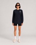 Crest Long Sleeve Crew Tee Navy
