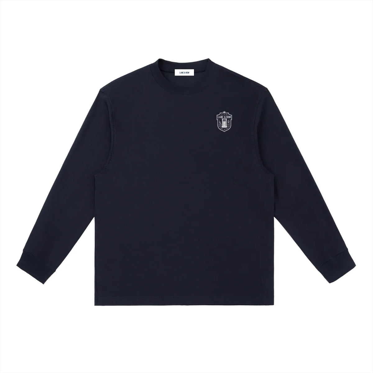 Crest Long Sleeve Crew Tee Navy