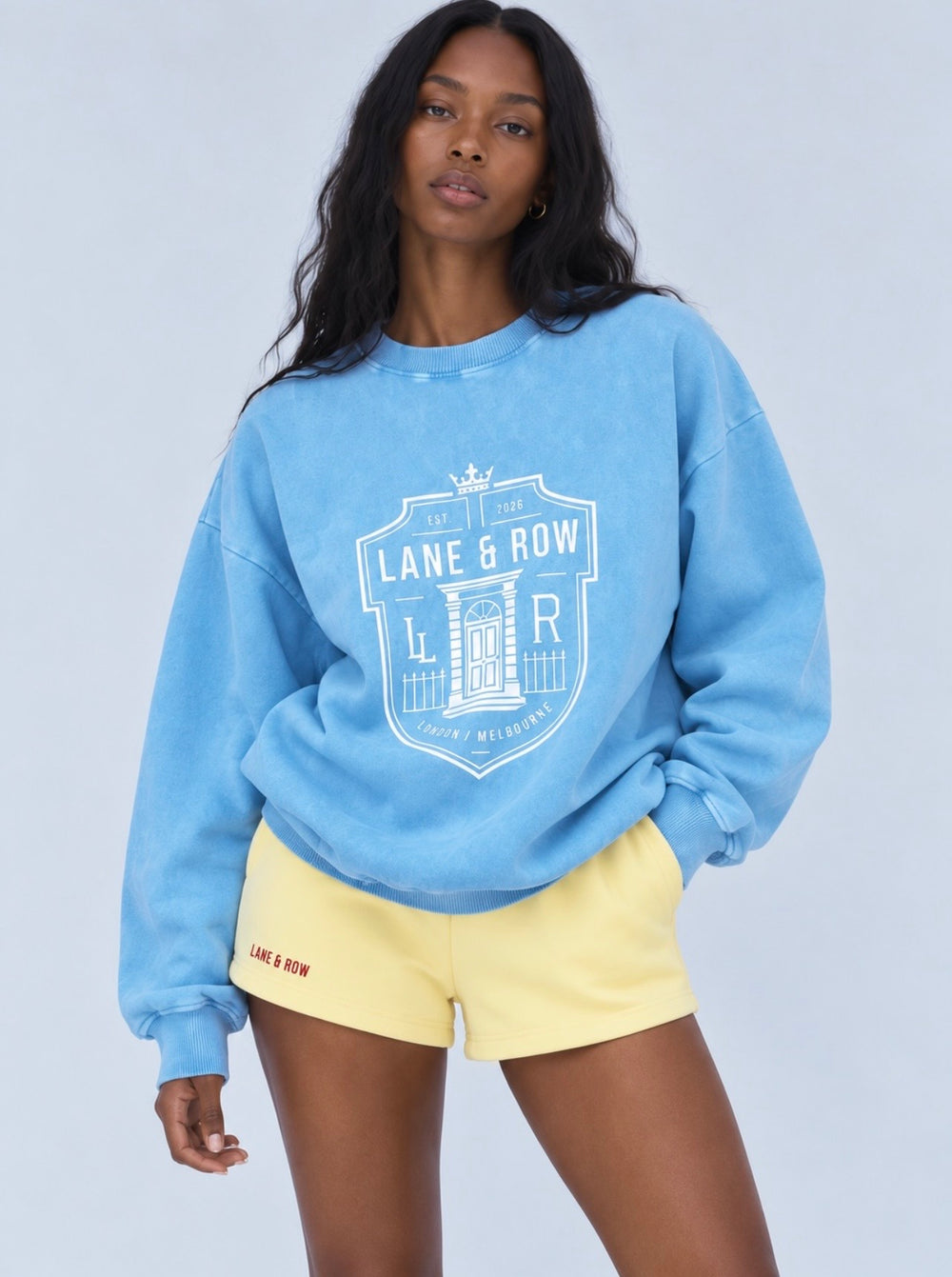Crest Oversized Vintage Wash Sweatshirt Sky